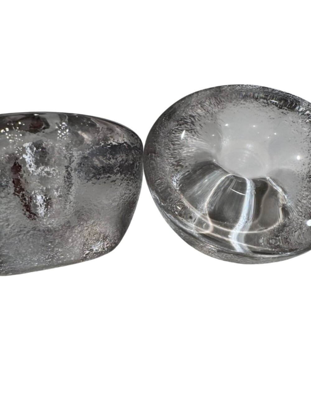 Blenko Clear Glass Taper Candle Holders Heavy 4" in Set of 2 Vtg MCM Home Decor - Picture 9 of 12